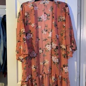 Peach Flouncy Kimono